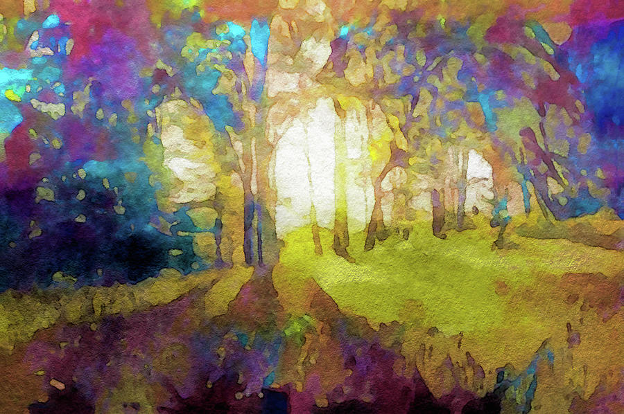 Tree Painting - Prismatic Forest by Susan Maxwell Schmidt