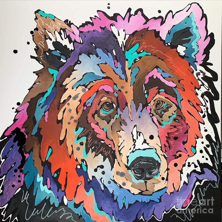Prismatic Grizzly Painting by Nicole Gaitan