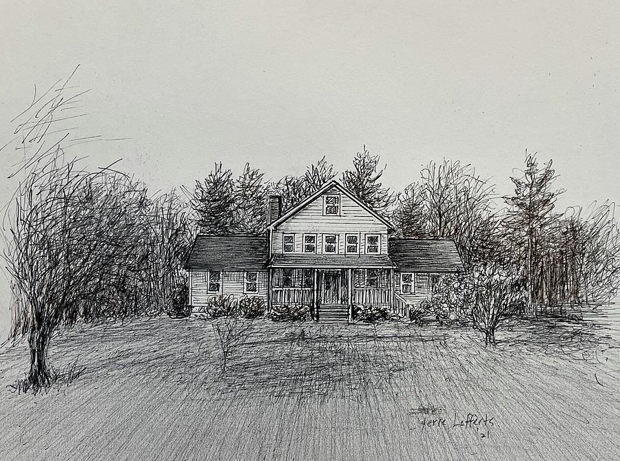 Private hom in CT Drawing by Terre Lefferts