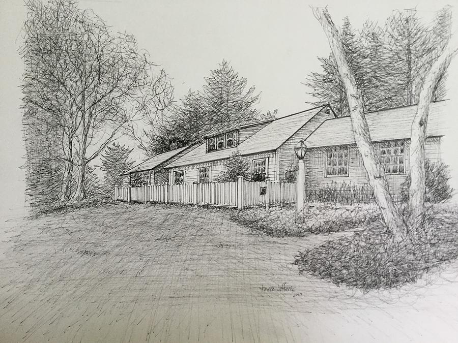 Private home in Ct Drawing by Terre Lefferts