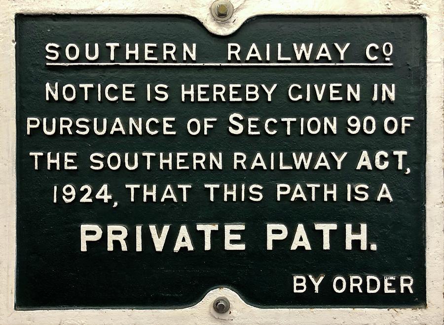 Private Path Railway Sign Photograph by Gordon James