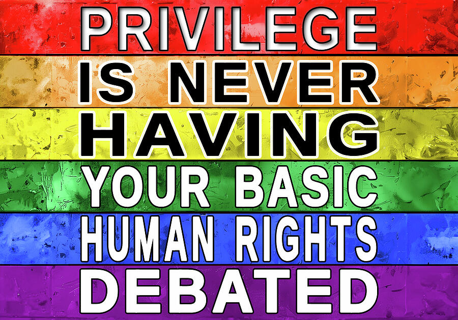 Lgbtq Digital Art - Privilege Is Never Having Your Basic Human Rights Debated by Mark Tisdale