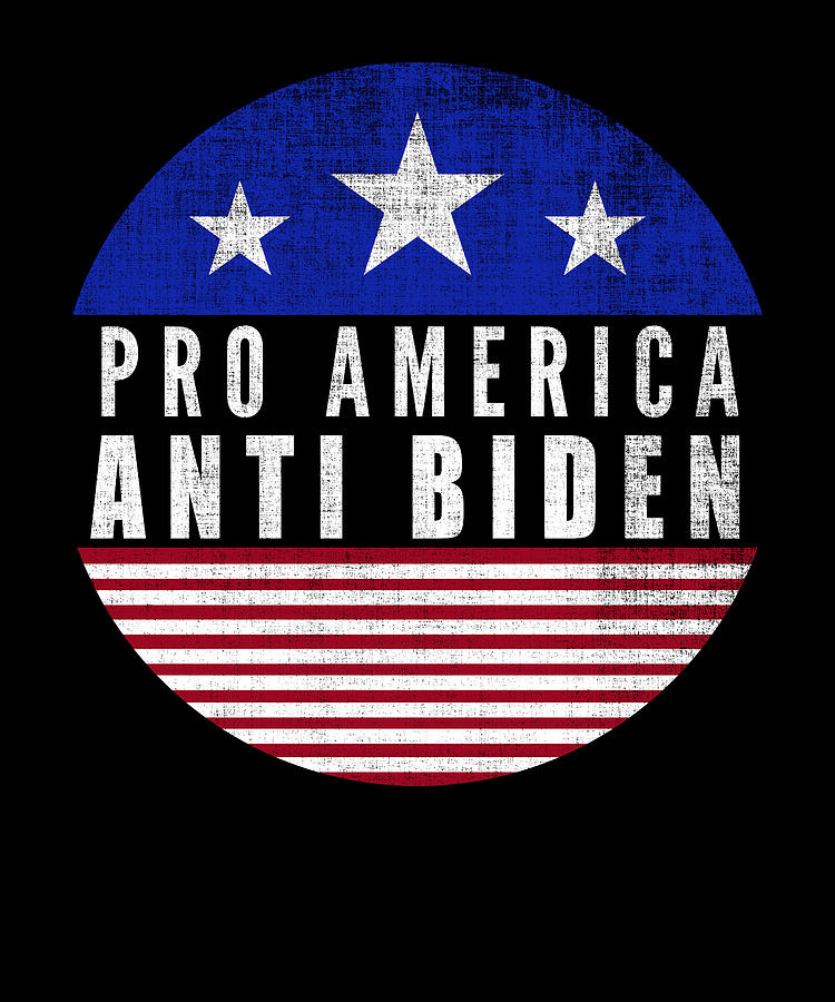 Vintage Digital Art - Pro America Anti Biden USA Flag Impeach Joe Biden by Abhishek Mandal