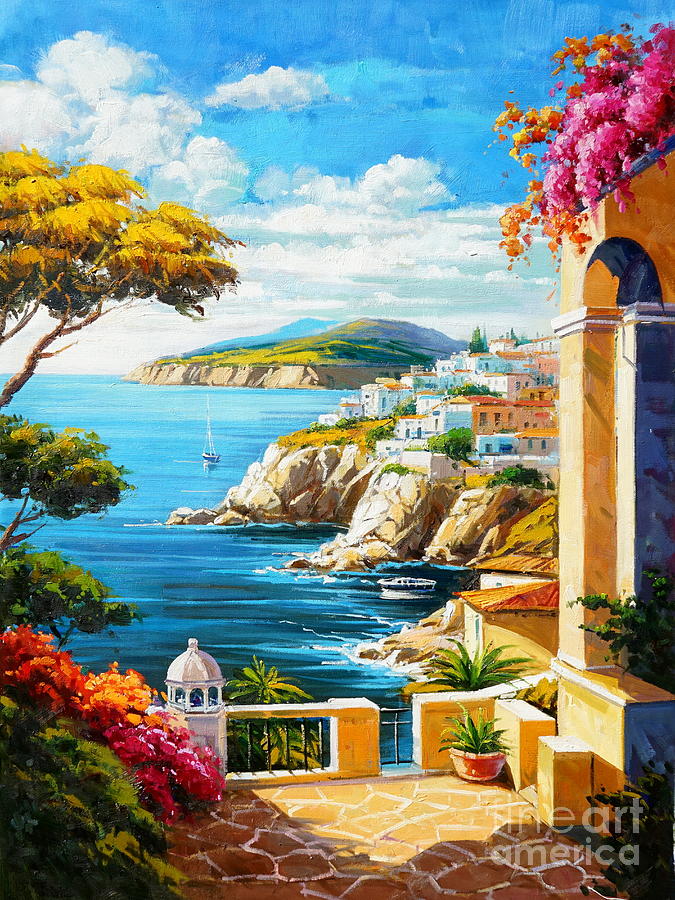 Procida Island Painting by Lucio Campana - Fine Art America