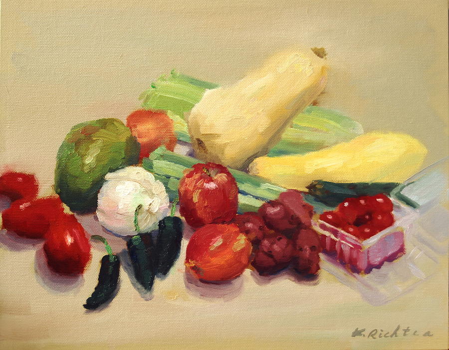 Produce Box - September 6th Painting by Keiko Richter