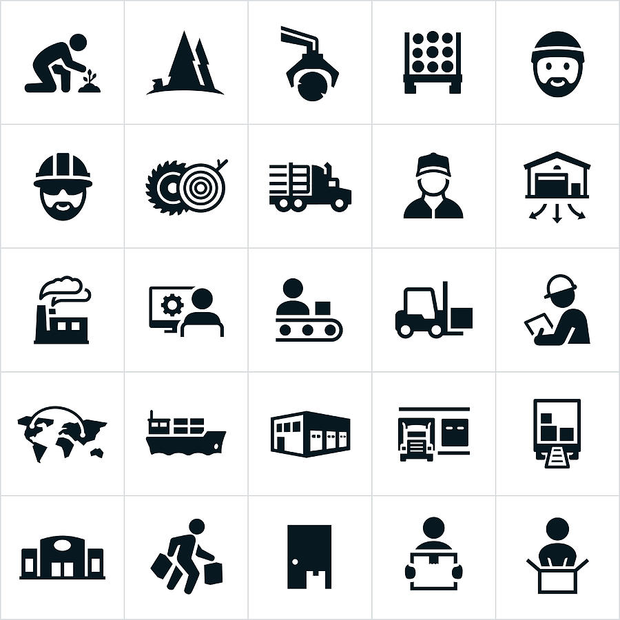Product Supply Chain Icons Drawing by Appleuzr
