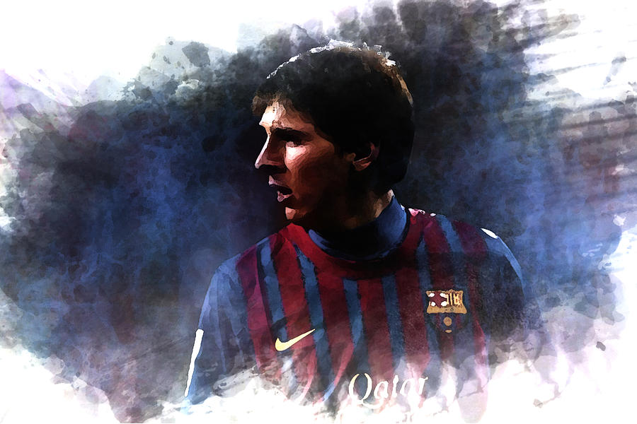 Professional Footballer Lionel Messi  Mixed Media by Brian Reaves