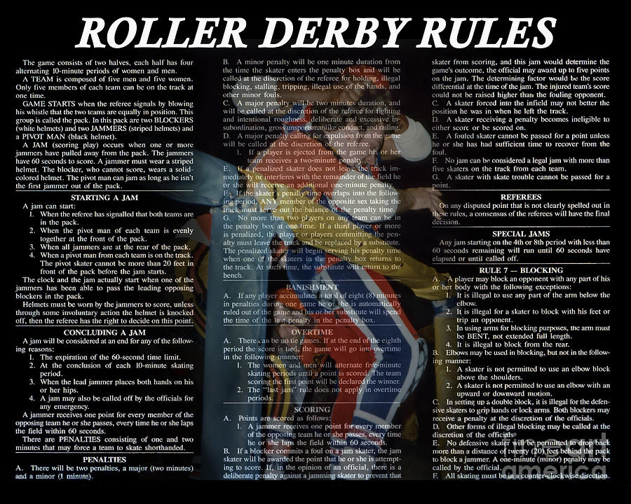 Professional Roller Derby Rules II Digital Art by Jim Fitzpatrick