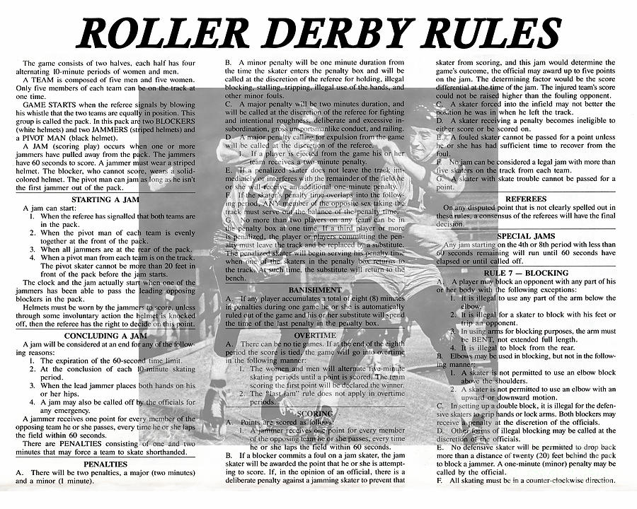 Professional Roller Derby Rules Digital Art by Jim Fitzpatrick