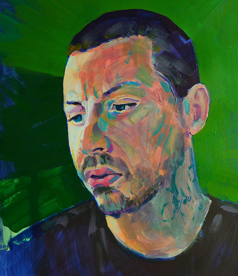 Professor Green musician rapper portrait painting mypaotw Painting by Mike Jory