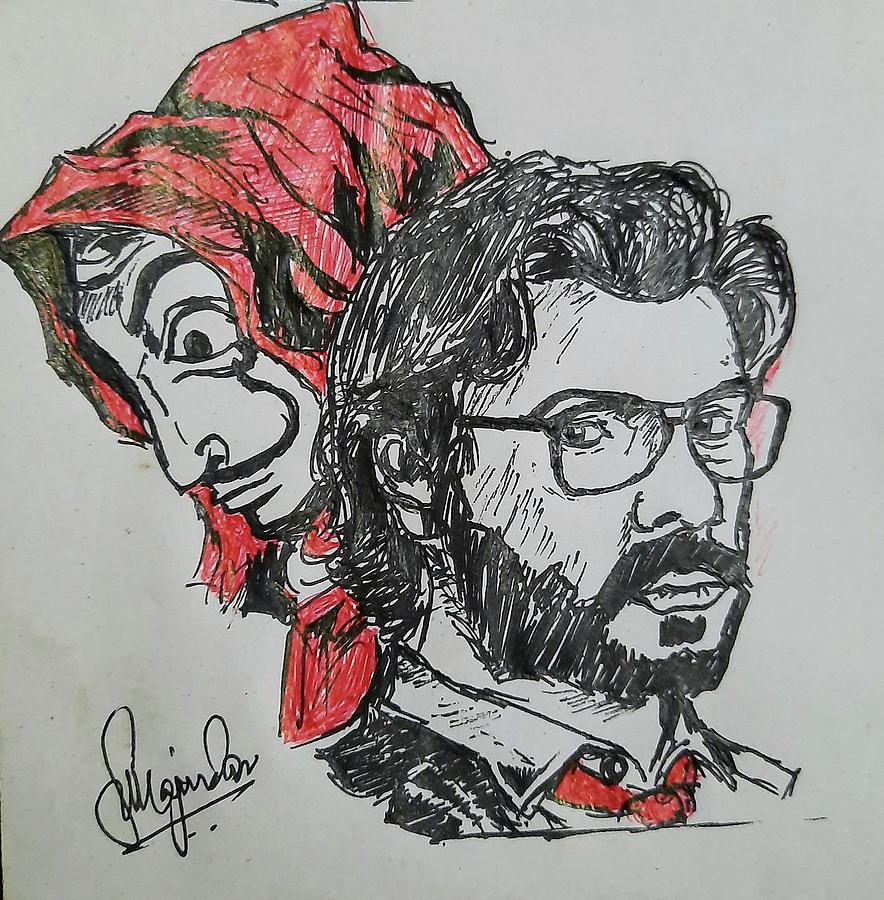 Professormoney Heist Drawing By Subhajit Majumdar Pixels