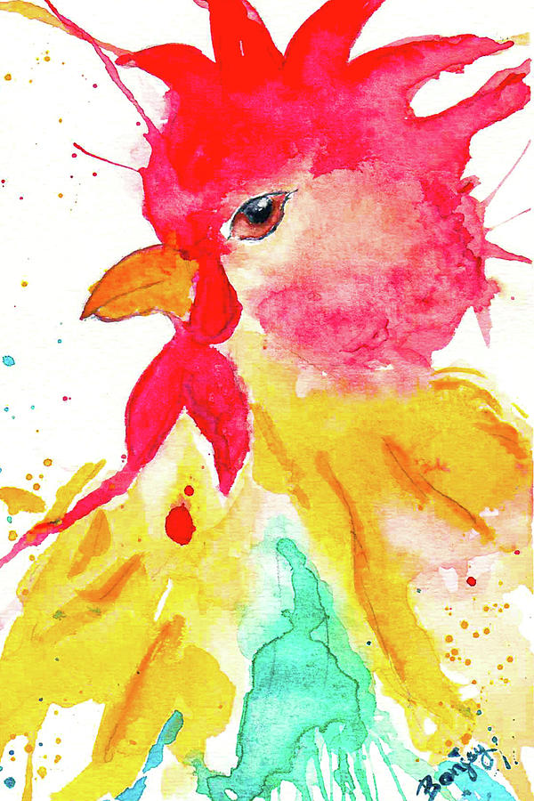 Chick Magnet Painting by Bonny Puckett