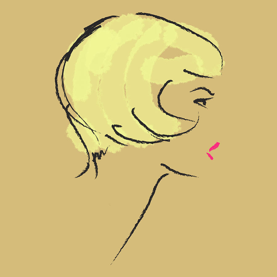 Profile of woman with blonde bob Drawing by Janice Richter - Fine Art ...