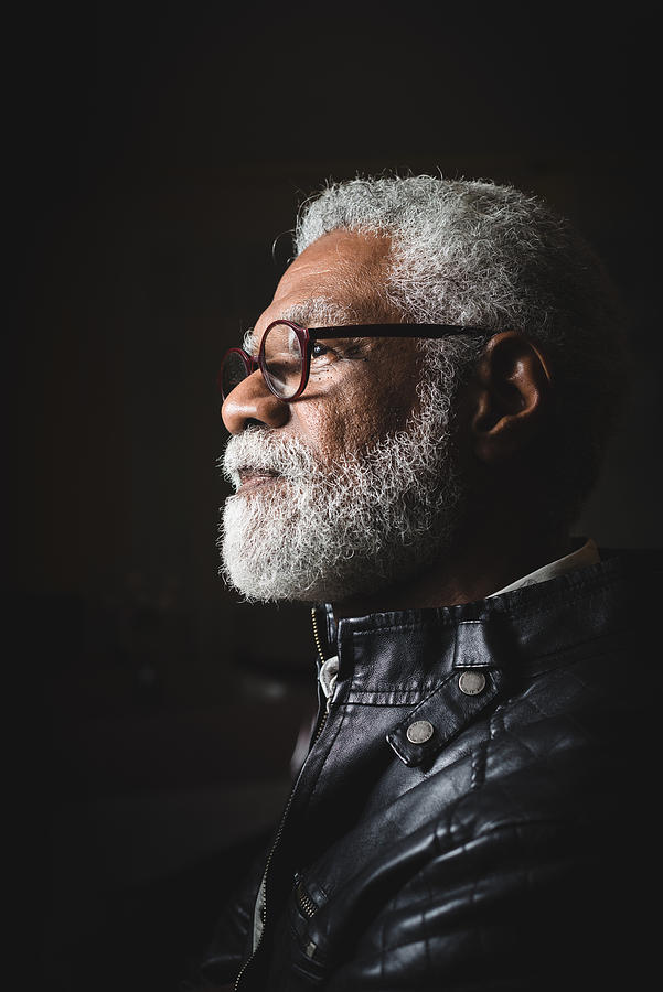 Profile portrait of a senior man with white beard Photograph by Igor Alecsander