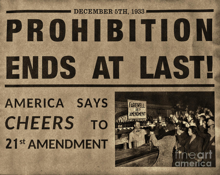 Prohibition Ends at Last Headlines retro style Photograph by Paul Ward