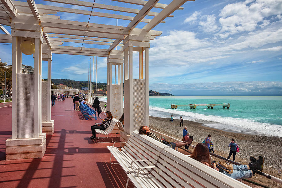 Promenade des Anglais and Beach in Nice Photograph by Artur Bogacki