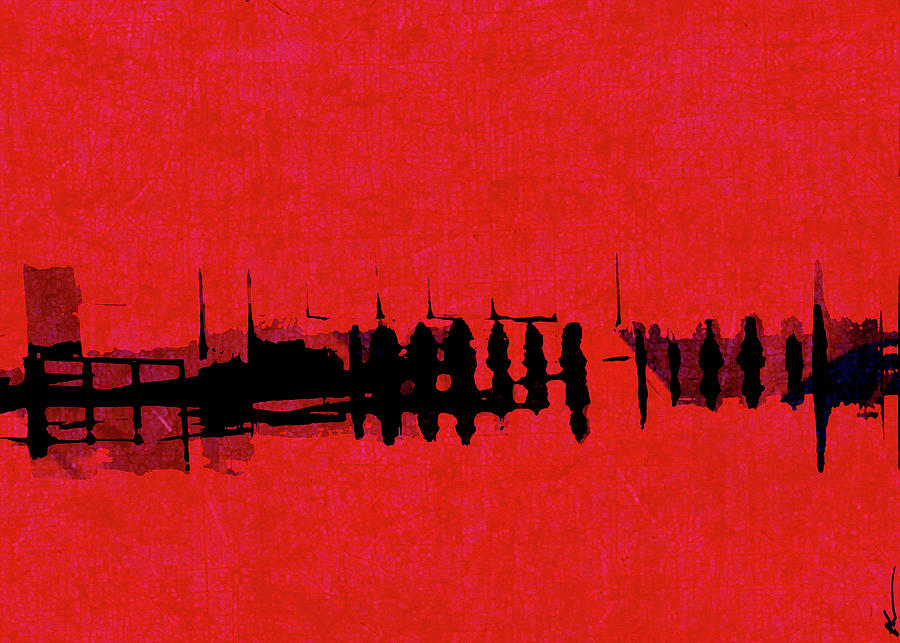 Promenade in Red Digital Art by Ken Walker