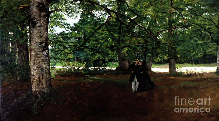 Promenade in the Woods - Carolus-Duran Painting by Sad Hill - Bizarre Los Angeles Archive