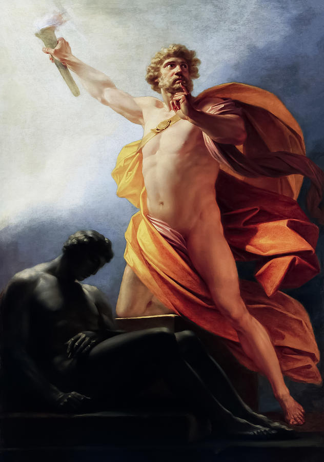 Abstract Painting - Prometheus Brings Fire to Mankind by Heinrich Fuger by Mango Art