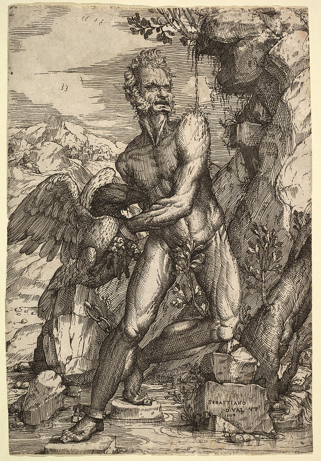 Prometheus Drawing by Sebastiano de Valentinis