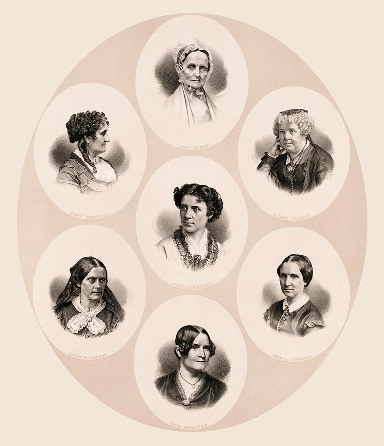 Prominent Figures Of The Suffrage Movement - Circa 1870 Drawing by War Is Hell Store