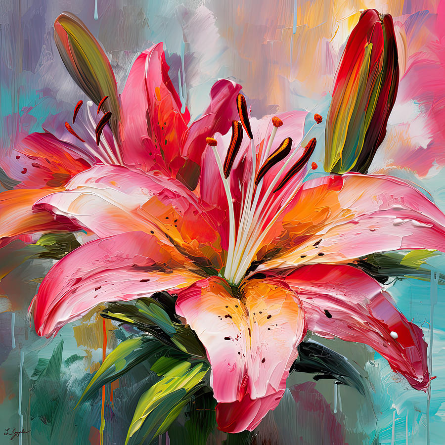 Promise of Spring - Lilies Spring Art Digital Art by Lourry Legarde