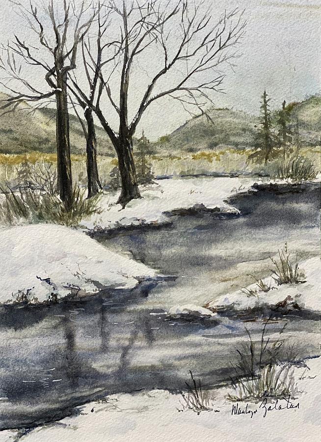 Winter Painting - Promise of Spring by Marilyn Zalatan