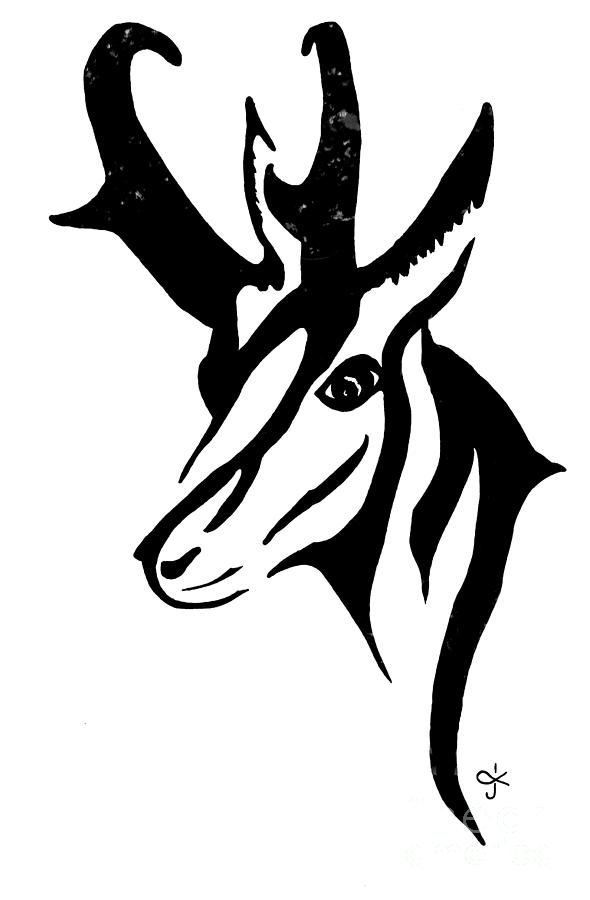 Pronghorn logo Drawing by Ona Golter - Fine Art America