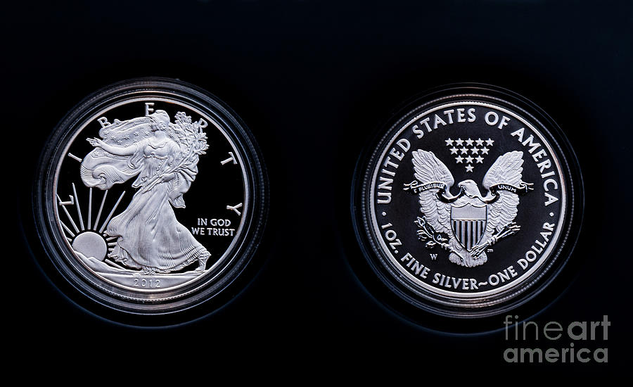 Proof Silver Eagle Dollar Coin Obverse Reverse Photograph by Randy Steele