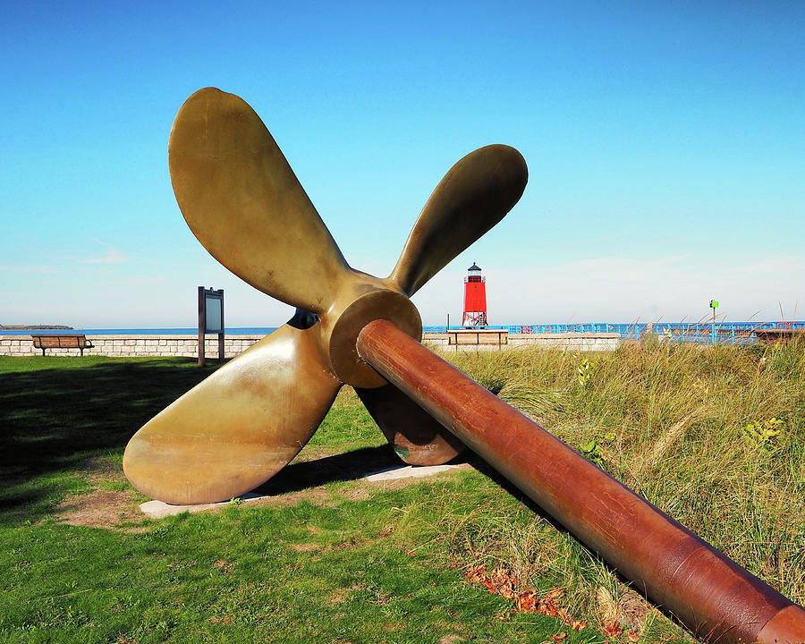 Propeller at the Charlevoix Lighthouse Photograph by Bill Swartwout