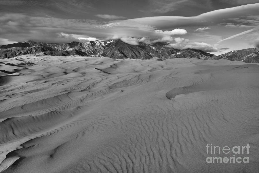 Propeller Could Above The Dunes Black And White Photograph by Adam Jewell