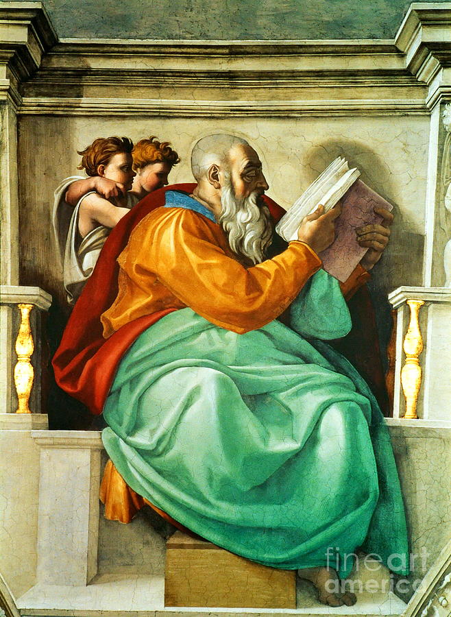 Prophet Zechariah Painting by Michelangelo Buonarroti