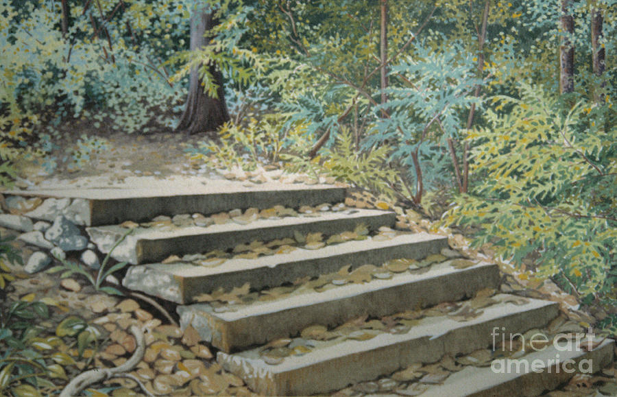  Prospect Park Stairway 1982 Painting by William Hart McNichols