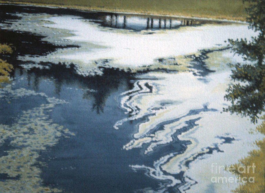 Algae On The Lullwater Pond, Prospect Park, Brooklyn 1982 Painting by William Hart McNichols