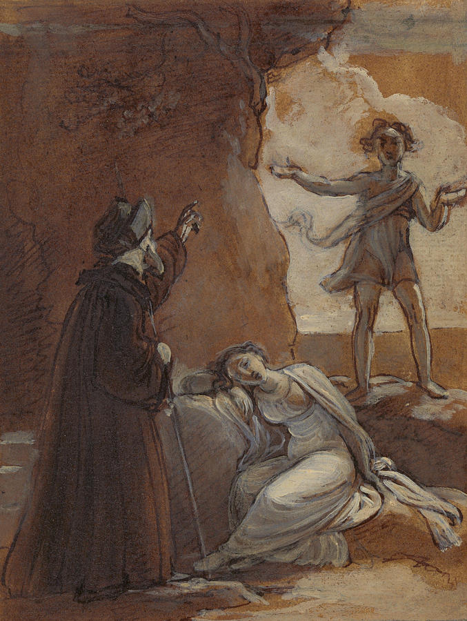Prospero and Ariel Drawing by Robert Smirke