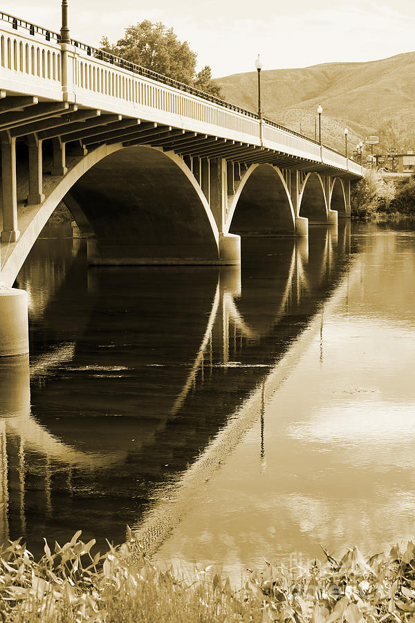 Prosser Bridge Perspective in Sepia Photograph by Carol Groenen