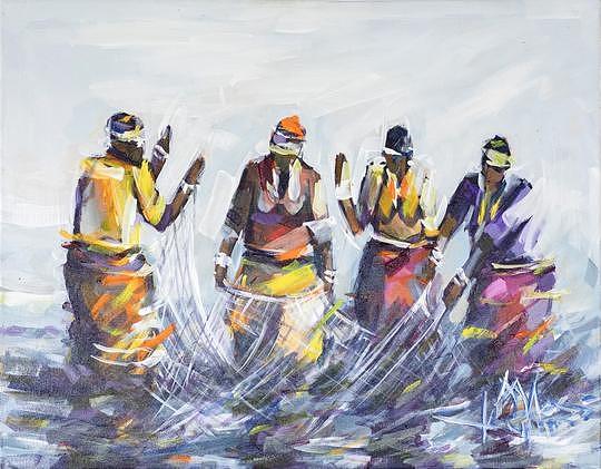Landscape Painting - Protain Harvesting by Allen Kupeta Landscape Painting - Protain Harvesting by Allen Kupeta