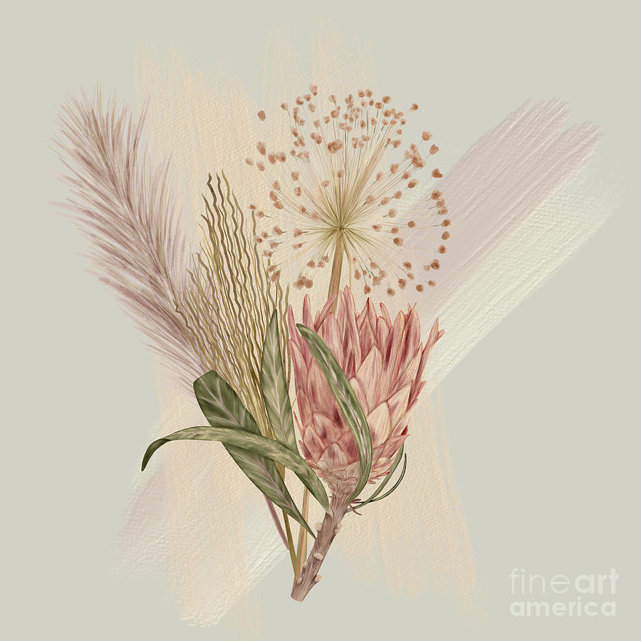 Protea  Blossom Boho Style Digital Art by J Marielle