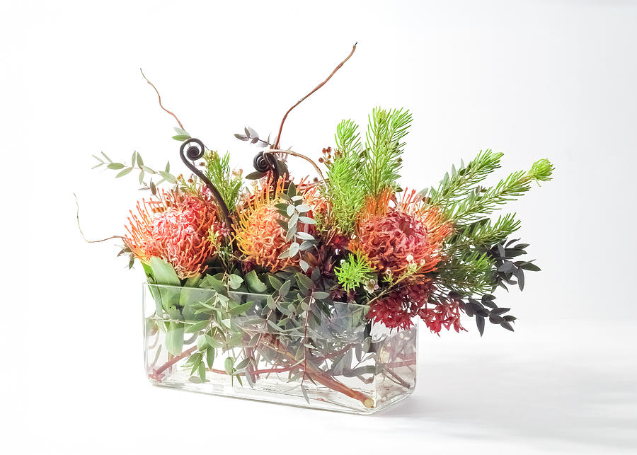Protea Flower Vase Arrangement Photograph by Patti Deters