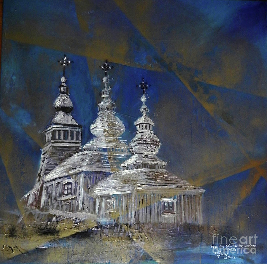 Protection of Our Most Holy Lady Church Painting by Jolanta Shiloni