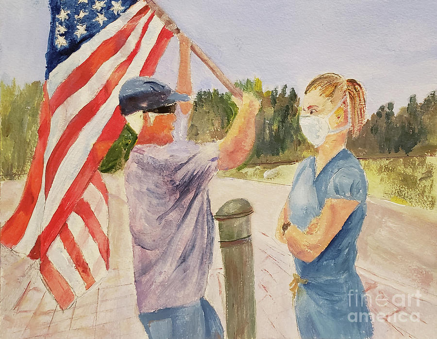 Protest Counterprotest Painting by Donna Walsh