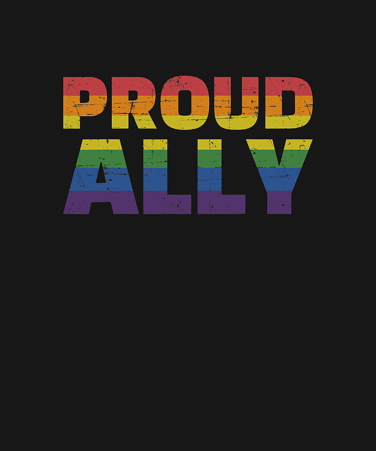 Proud ally with rainbow flag for LGBT pride month Drawing by DHBubble ...