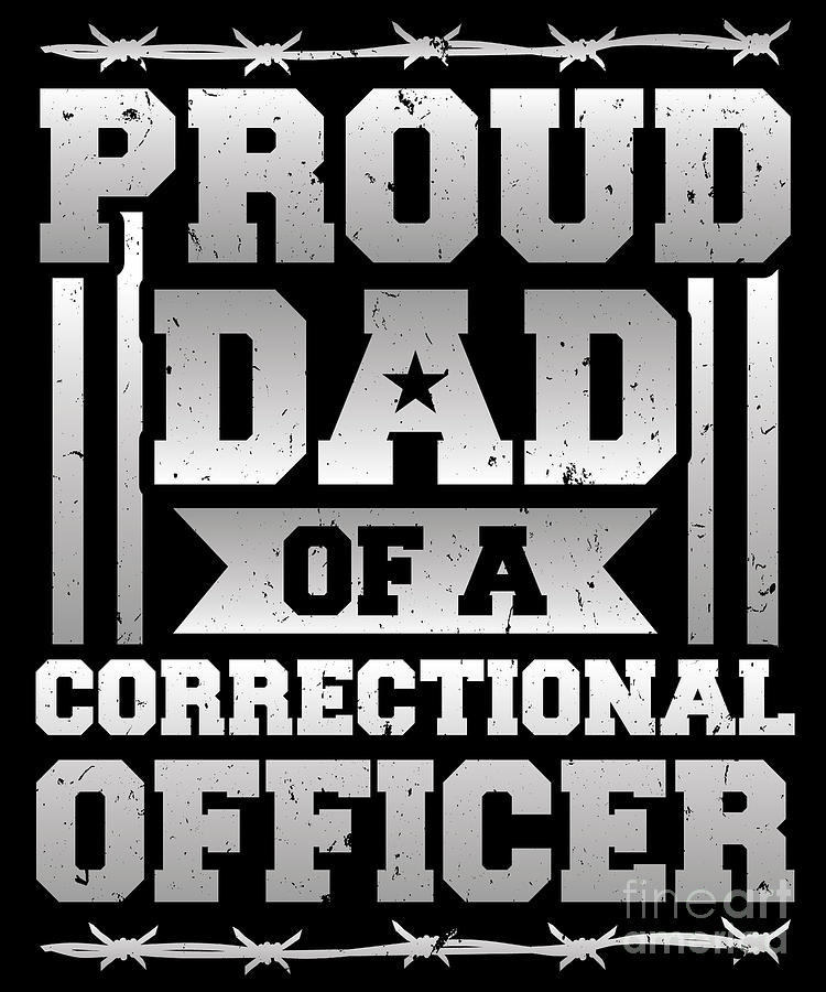 Proud Dad Corrections Officer Thin Silver Line Digital Art By Yestic