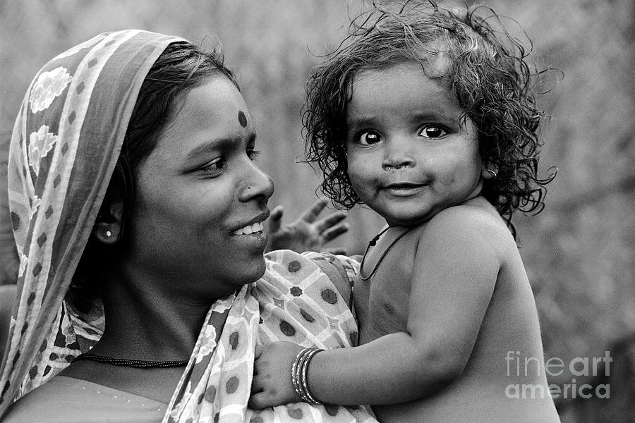Proud Mother With Child In Khroorow Baug, India Photograph