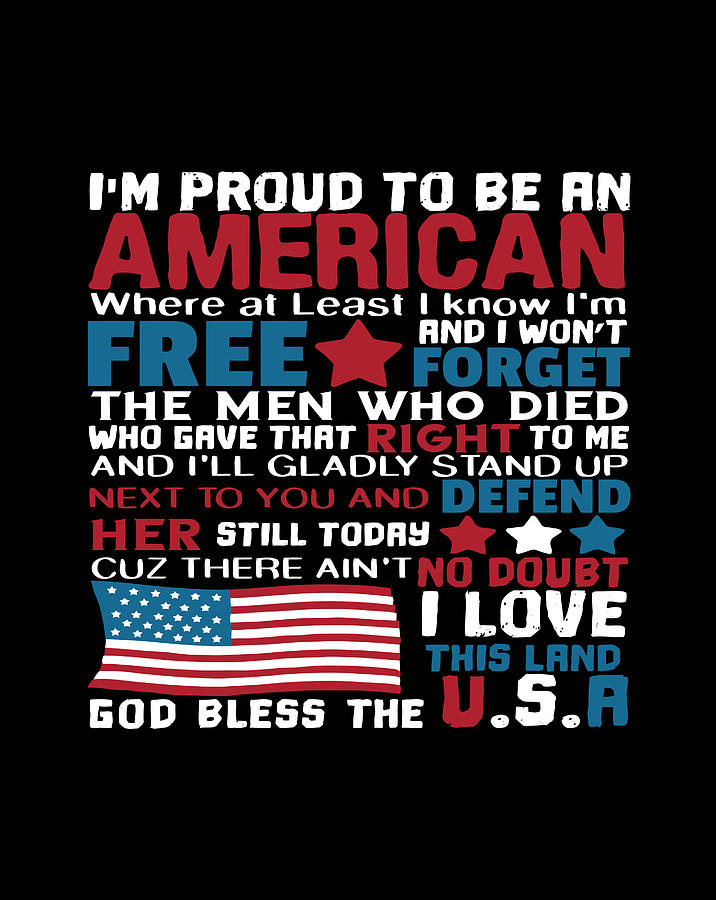 Proud to be American Patriotic US Flag Featuring Pullover Hoodie