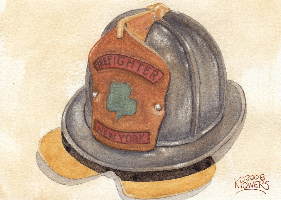 Proud To Be Irish Fire Helmet Painting by Ken Powers