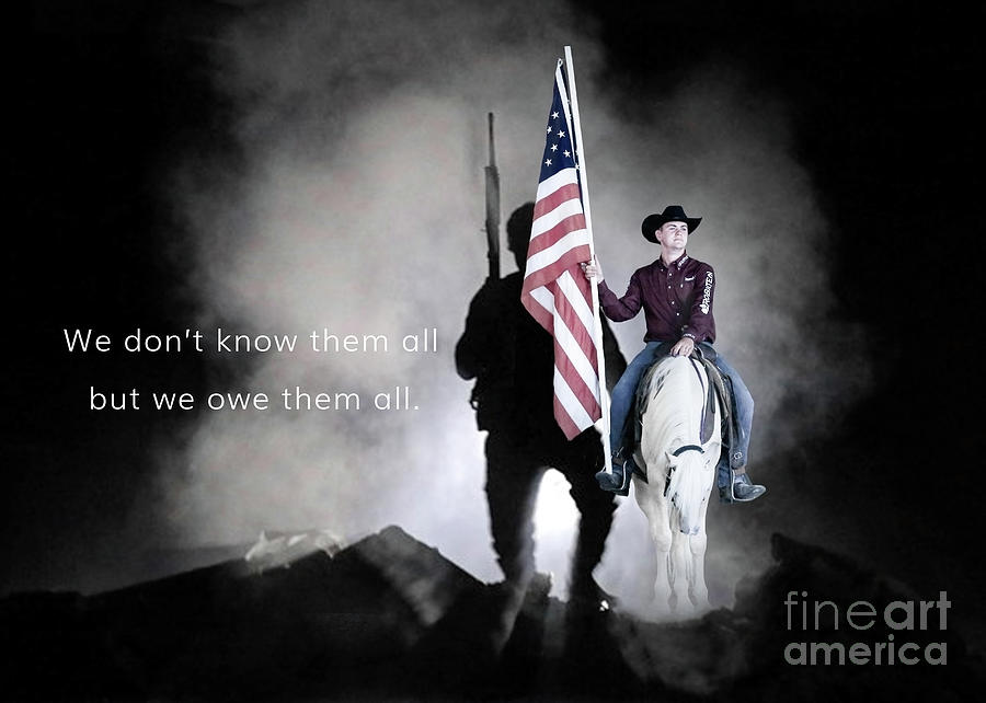 Proudly carrying the American Flag by Anett Mindermann Proudly carrying the American Flag by Anett Mindermann