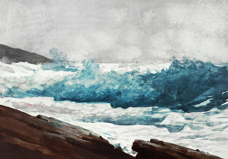 Prouts Neck, Breakers By Winslow Homer Painting