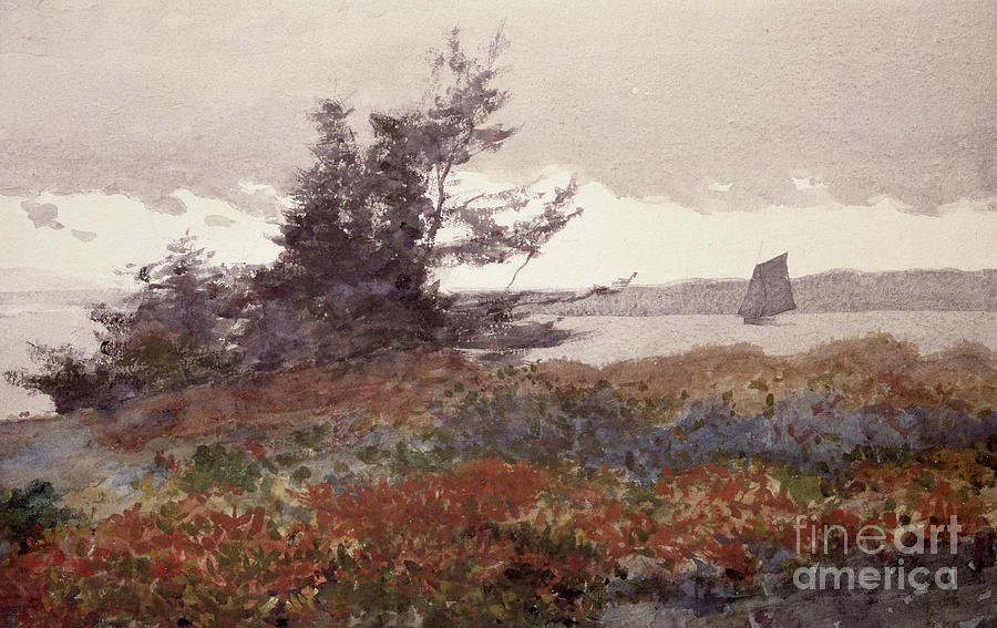Prouts Neck, Looking Toward Old Orchard, 1883 Painting by Winslow Homer