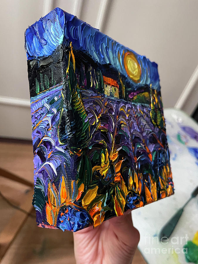 Provence Evening - 3D canvas painted edges left Painting by Mona Edulesco